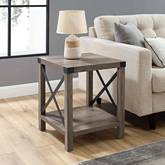 Rustic Wood Side Table in Grey Wash